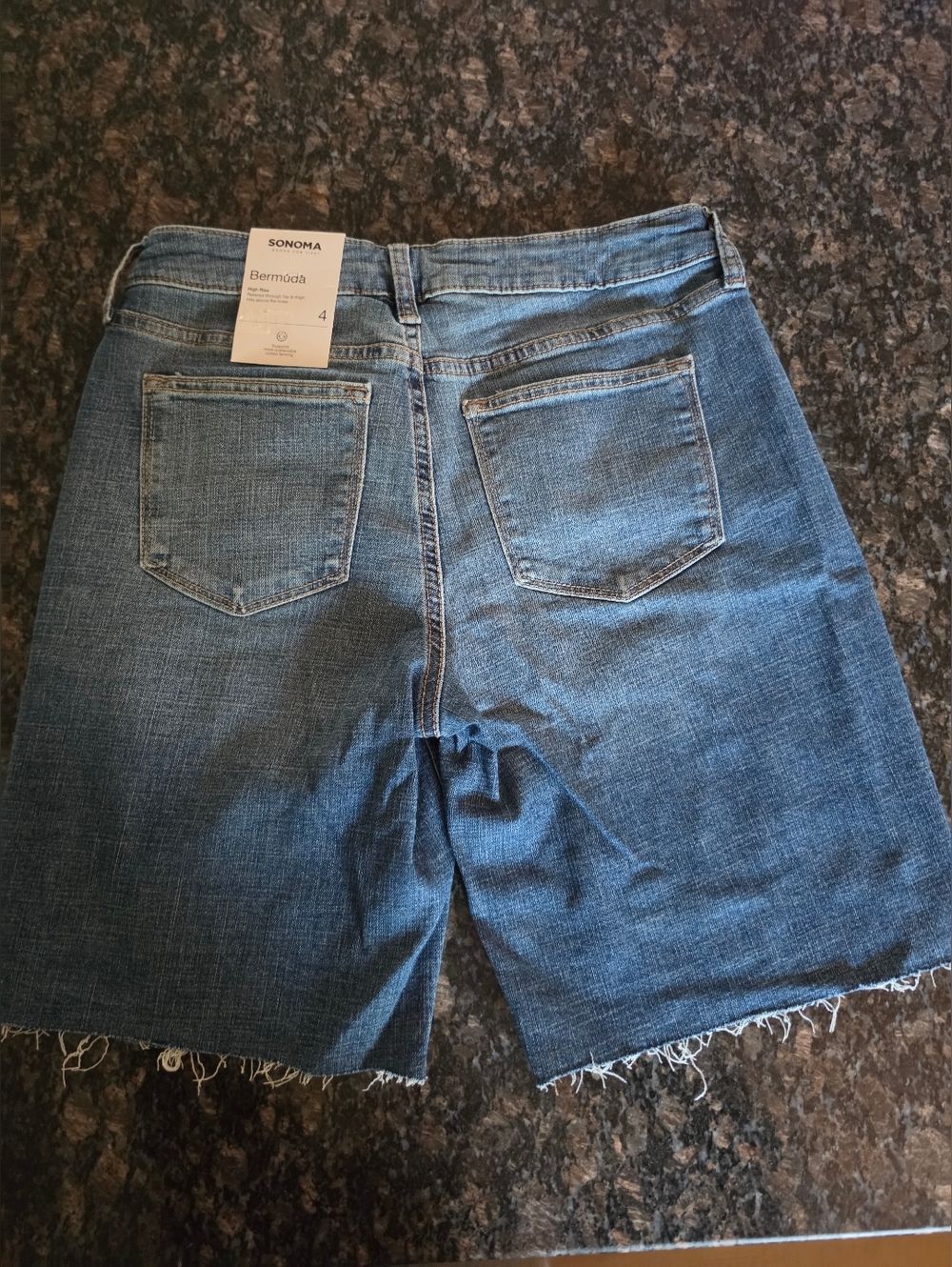 New Womens Sz 4 High Rise Denim Bermuda Shorts